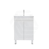 600mm MACHO Narrow Premium MDF Gloss White Freestanding Vanity with Legs/Kickboard