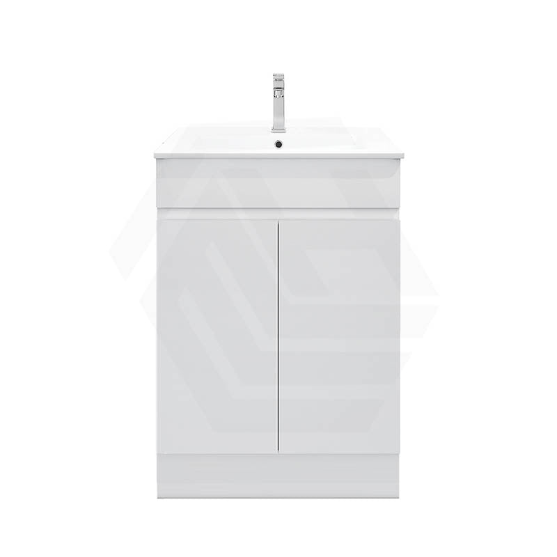 600mm MACHO Narrow Premium MDF Gloss White Freestanding Vanity with Legs/Kickboard