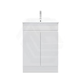 600mm MACHO Narrow Premium MDF Gloss White Freestanding Vanity with Legs/Kickboard