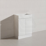 Macho 600mm Narrow Premium MDF Gloss White Freestanding Vanity with Legs/Kickboard