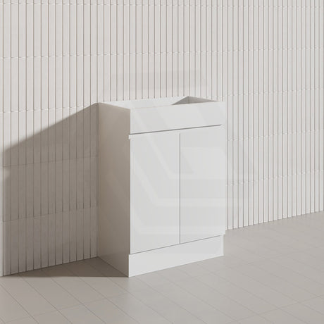 Macho 600mm Narrow Premium MDF Gloss White Freestanding Vanity with Legs/Kickboard