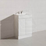 Macho 600mm Narrow Premium MDF Gloss White Freestanding Vanity with Legs/Kickboard