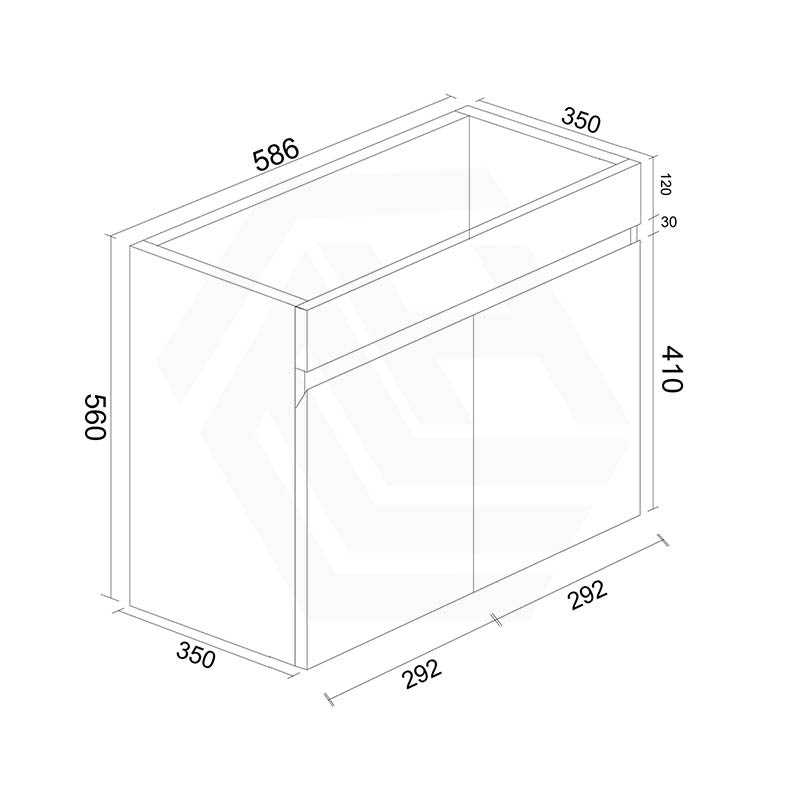 600mm MACHO Narrow Premium MDF Gloss White Wall Hung Vanity Cabinet ONLY & Ceramic/Poly Top Available