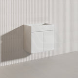 Macho 600mm Narrow Premium MDF Gloss White Wall Hung Vanity