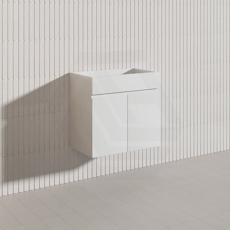 Macho 600mm Narrow Premium MDF Gloss White Wall Hung Vanity