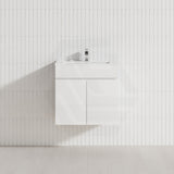 Macho 600mm Narrow Premium MDF Gloss White Wall Hung Vanity