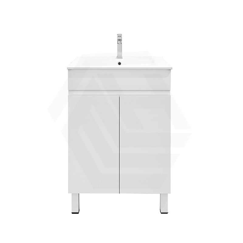 600mm Premium MDF Gloss White Freestanding Bathroom Vanity with Legs/Kickboard
