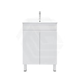 600mm Premium MDF Gloss White Freestanding Bathroom Vanity with Legs/Kickboard
