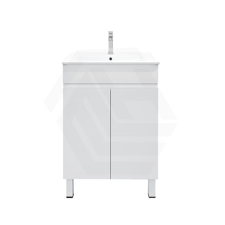 600mm Premium MDF Gloss White Freestanding Bathroom Vanity with Legs/Kickboard