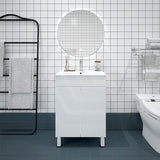 600mm Premium MDF Gloss White Freestanding Bathroom Vanity with Legs/Kickboard