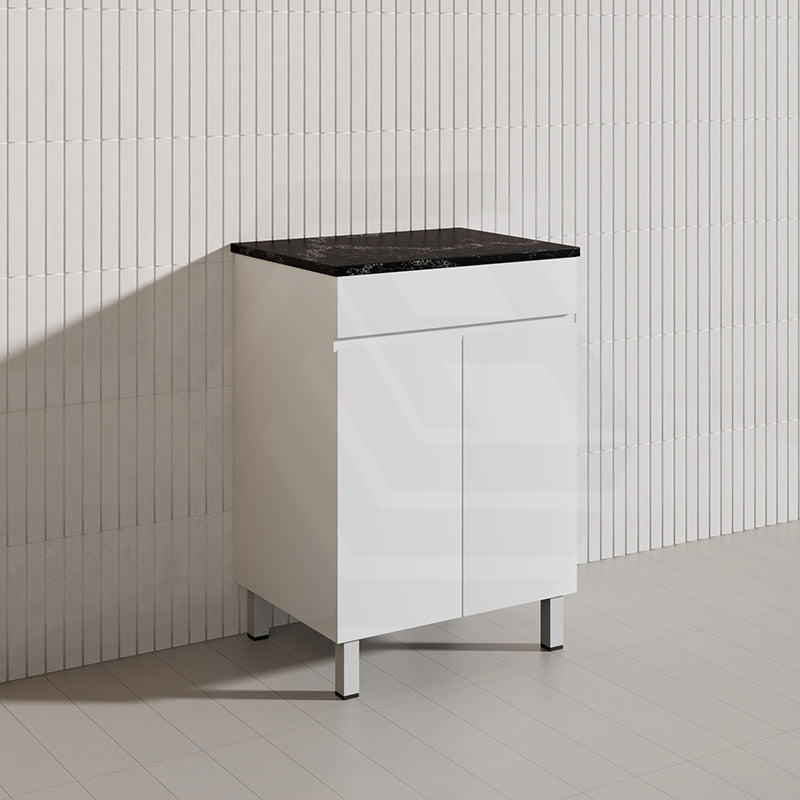 Macho 600mm Premium MDF Gloss White Freestanding Bathroom Vanity with Legs/Kickboard