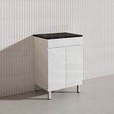 Macho 600mm Premium MDF Gloss White Freestanding Bathroom Vanity with Legs/Kickboard