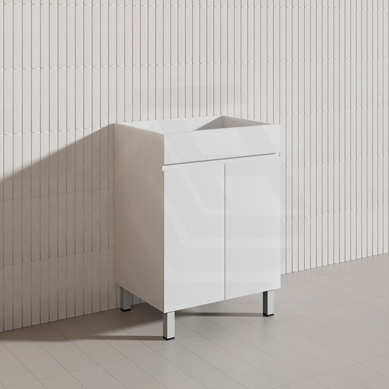 Macho 600mm Premium MDF Gloss White Freestanding Bathroom Vanity with Legs/Kickboard