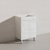 Macho 600mm Premium MDF Gloss White Freestanding Bathroom Vanity with Legs/Kickboard