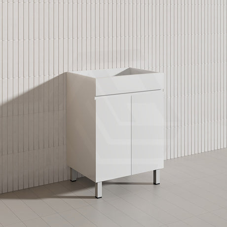 Macho 600mm Premium MDF Gloss White Freestanding Bathroom Vanity with Legs/Kickboard