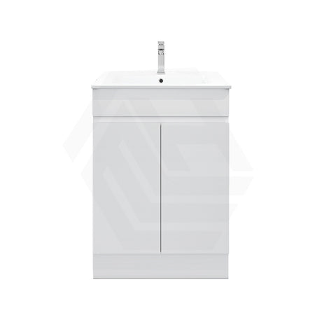 600mm Premium MDF Gloss White Freestanding Bathroom Vanity with Legs/Kickboard