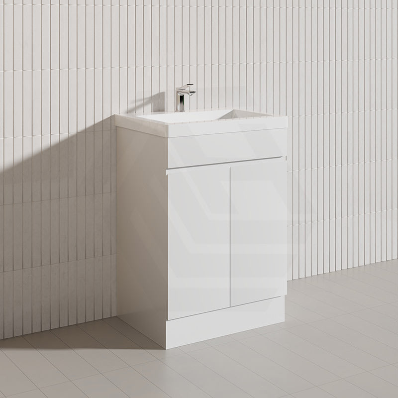 Macho 600mm Premium MDF Gloss White Freestanding Bathroom Vanity with Legs/Kickboard