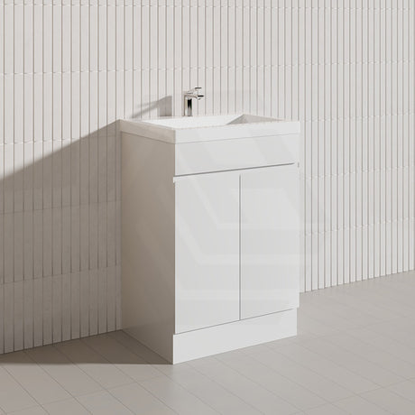 Macho 600mm Premium MDF Gloss White Freestanding Bathroom Vanity with Legs/Kickboard