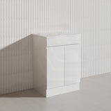 Macho 600mm Premium MDF Gloss White Freestanding Bathroom Vanity with Legs/Kickboard