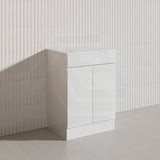 Macho 600mm Premium MDF Gloss White Freestanding Bathroom Vanity with Legs/Kickboard