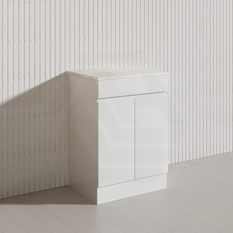 Macho 600mm Premium MDF Gloss White Freestanding Bathroom Vanity with Legs/Kickboard