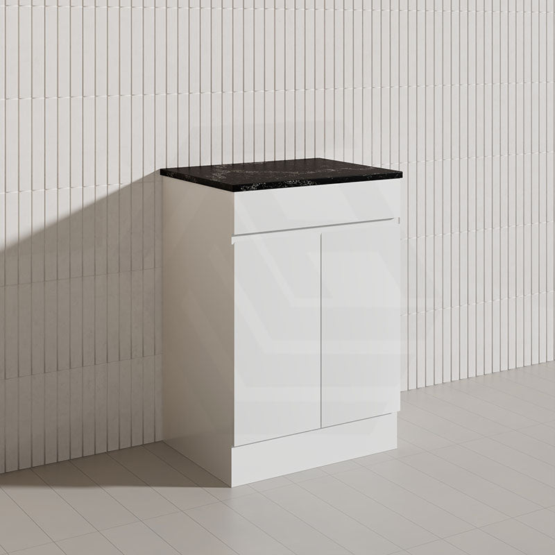 Macho 600mm Premium MDF Gloss White Freestanding Bathroom Vanity with Legs/Kickboard