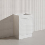 Macho 600mm Premium MDF Gloss White Freestanding Bathroom Vanity with Legs/Kickboard