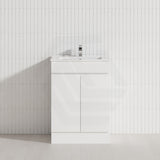Macho 600mm Premium MDF Gloss White Freestanding Bathroom Vanity with Legs/Kickboard