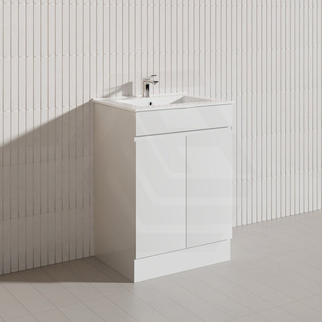 Macho 600mm Premium MDF Gloss White Freestanding Bathroom Vanity with Legs/Kickboard