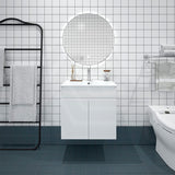 600mm Premium MDF Gloss White Wall Hung Vanity with Soft Closing Doors