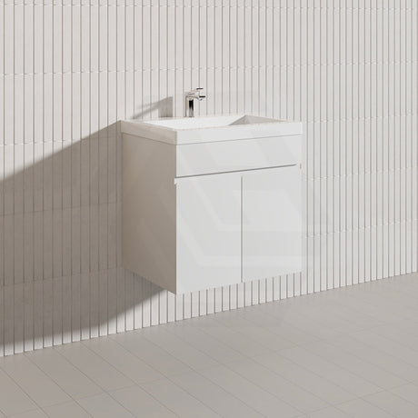 Macho 600mm Premium MDF Gloss White Wall Hung Vanity with Soft Closing Doors