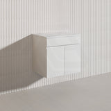 Macho 600mm Premium MDF Gloss White Wall Hung Vanity with Soft Closing Doors