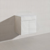 Macho 600mm Premium MDF Gloss White Wall Hung Vanity with Soft Closing Doors