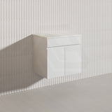 Macho 600mm Premium MDF Gloss White Wall Hung Vanity with Soft Closing Doors