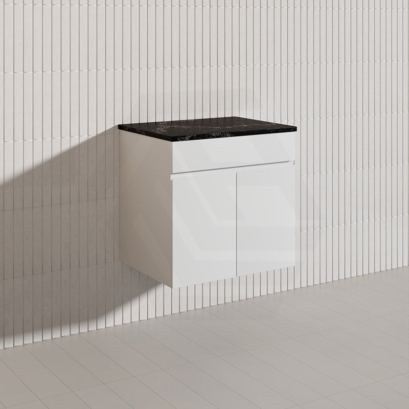 Macho 600mm Premium MDF Gloss White Wall Hung Vanity with Soft Closing Doors