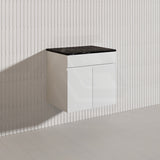 Macho 600mm Premium MDF Gloss White Wall Hung Vanity with Soft Closing Doors