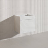 Macho 600mm Premium MDF Gloss White Wall Hung Vanity with Soft Closing Doors