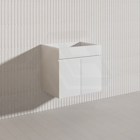 Macho 600mm Premium MDF Gloss White Wall Hung Vanity with Soft Closing Doors