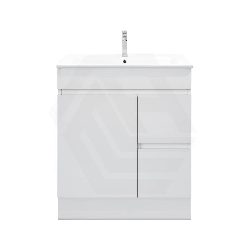 750mm MACHO Narrow Premium MDF Gloss White Freestanding Vanity with Left/Right Drawers