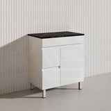 Macho 750mm Premium MDF Gloss White Freestanding Bathroom Vanity with Left/Right Hand Drawers