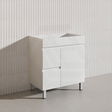 Macho 750mm Premium MDF Gloss White Freestanding Bathroom Vanity with Left/Right Hand Drawers