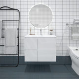 750mm Premium MDF Gloss White Wall Hung Vanity with Left/Right Hand Drawers