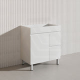 Macho 750mm Premium MDF Gloss White Freestanding Bathroom Vanity with Left/Right Hand Drawers