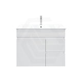 750mm Premium MDF Gloss White Wall Hung Vanity with Left/Right Hand Drawers