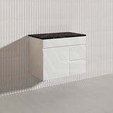 Macho 750mm Premium MDF Gloss White Wall Hung Vanity with Left/Right Hand Drawers