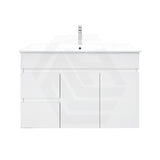 900mm Premium MDF Gloss White Wall Hung Vanity with Left/Right Hand Drawers