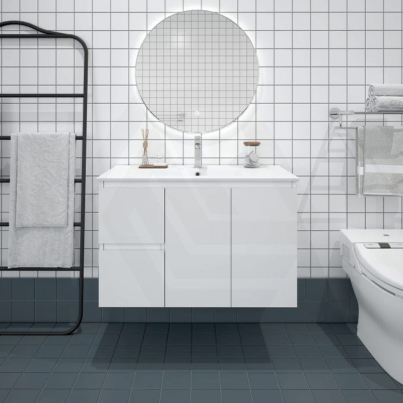 900mm Premium MDF Gloss White Wall Hung Vanity - MyHomeware