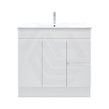 900mm Premium MDF Gloss White Freestanding Bathroom Vanity with Left/Right Hand Drawers
