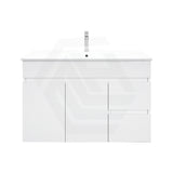 900mm Premium MDF Gloss White Wall Hung Vanity with Left/Right Hand Drawers