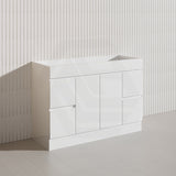 1200mm Freestanding Bathroom Vanity with Legs/Kickboard White PVC Polyurethane Cabinet ONLY & Ceramic Top Available